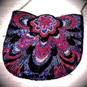 STUNNING! BEADED COCKTAIL - EVENING - CROSS-BODY PURSE OR CLUTCH made by: